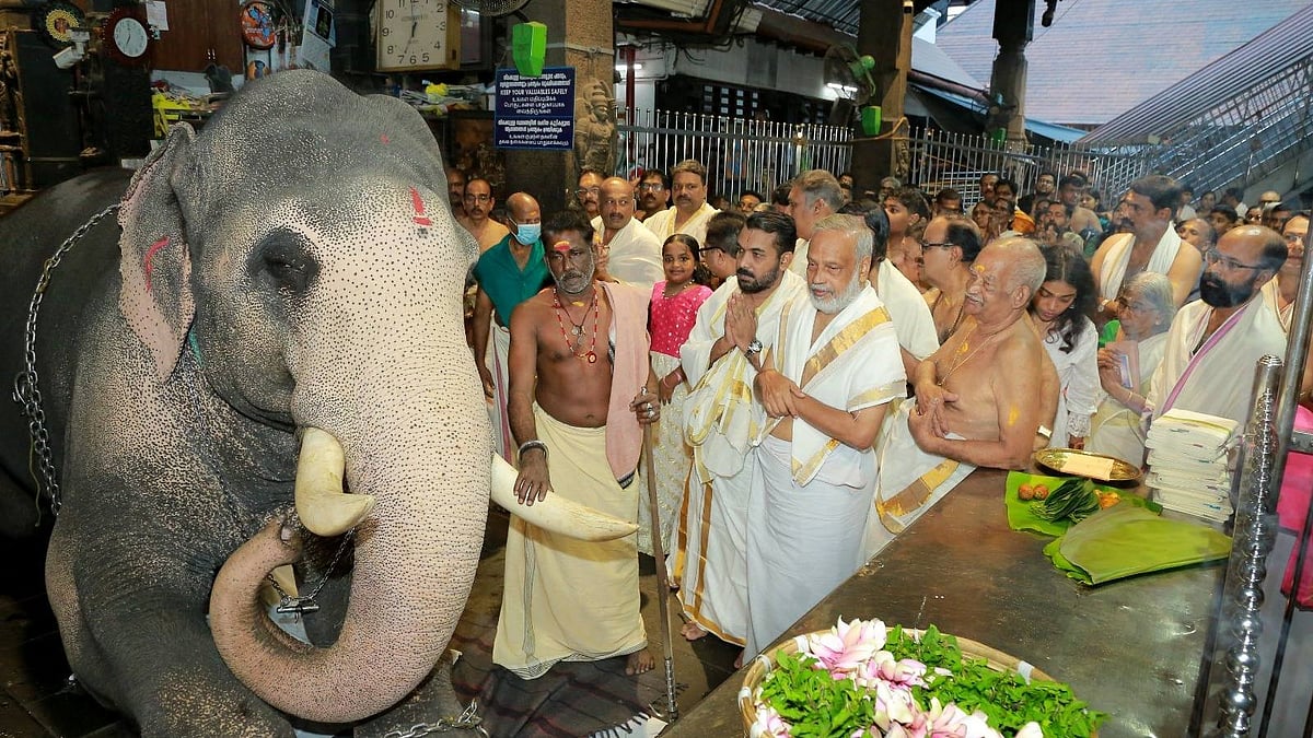 വഴിപാട് ആയി പത്തുലക്ഷം രൂപ; ഗുരുവായൂരില്‍ ആനയെ നടയിരുത്തി