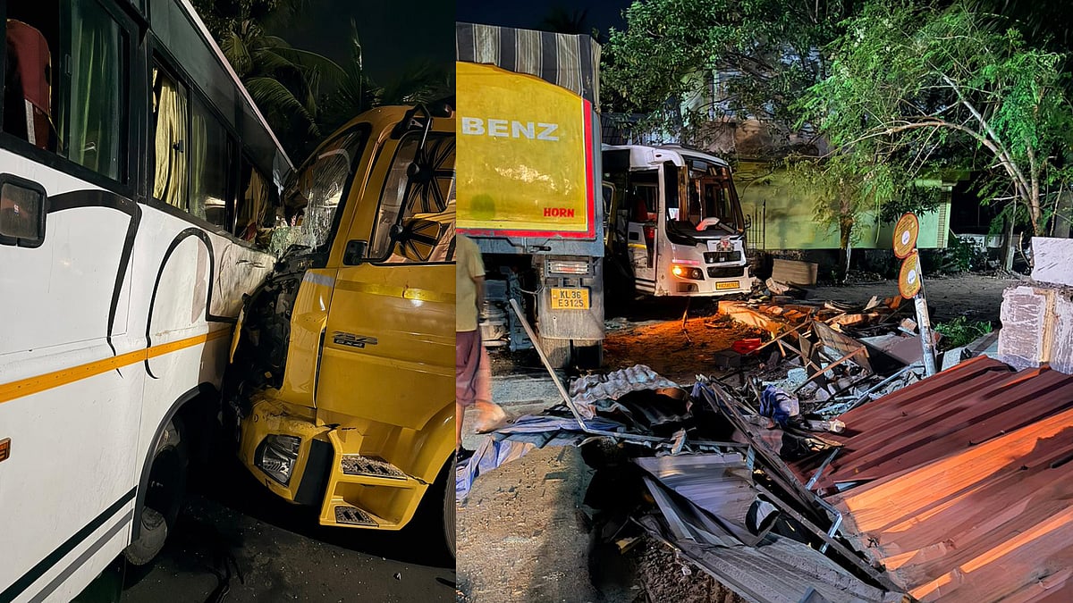 ​ഗുരുവായൂരിൽ ശബരിമല തീർത്ഥാടകർ സഞ്ചരിച്ച മിനി ബസ് ടോറസ് ലോറിയിൽ ഇടിച്ചു; 15 പേർക്ക് പരിക്ക്