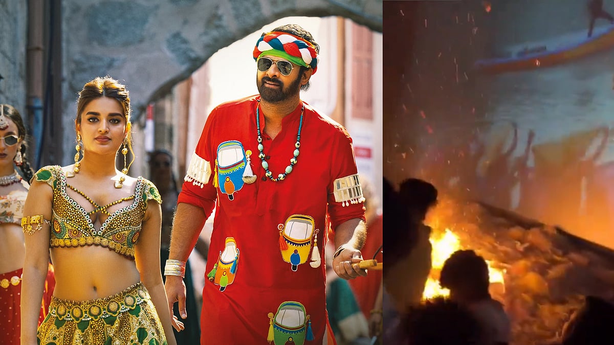 ഇപ്പോഴാ ശരിക്ക് നിന്ന് കത്തിയത്! പ്രഭാസിനോടുള്ള ആരാധന മൂത്ത് ആരതി ഉഴിയലും പടക്കം പൊട്ടിക്കലും; തിയറ്ററിൽ തീപിടുത്തം