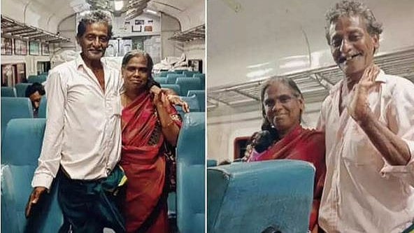 'മാഡം, ദയവായി എന്റെ ഭാര്യയുടെ ഒരു ഫോട്ടോ എടുക്കാമോ?' വൈറലായി വൃദ്ധ ദമ്പതികളുടെ ട്രെയിന്‍ യാത്ര