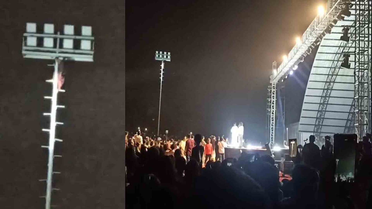 വേടൻ്റെ ഷോയ്ക്കിടെ 35 അടി ഉയരത്തിൽ വിളക്കു കാലിൽ വലിഞ്ഞു കയറി ആരാധകൻ്റെ അഭ്യാസം; ആശങ്കയുടെ മണിക്കൂറുകൾ ( വീഡിയോ ) 