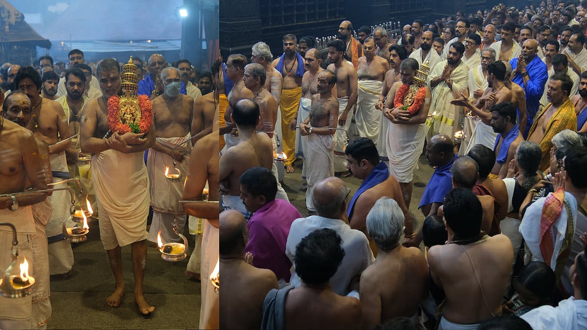 ഗുരുവായൂരില്‍  ഐതിഹ്യപ്പെരുമയുമായി 'ആനയില്ലാ ശീവേലി'; ഉത്സവത്തിനു തുടക്കം