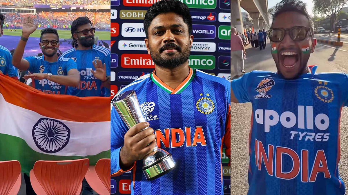 'സഞ്ജു ഫാന്‍സ് അസോസിയേഷന്‍ ആജീവനാന്ത പ്രസിഡന്റ്'; വിജയാഘോഷവുമായി ഗ്യാലറിയില്‍ ബേസിലും സംഘവും, വിഡിയോ 