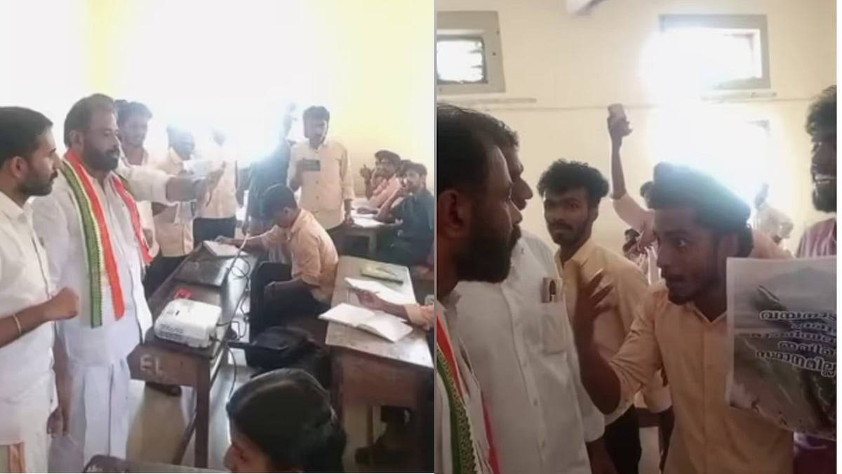 'അത്രയ്ക്ക് ധൈര്യമുണ്ടെങ്കില്‍ സ്ഥാനാര്‍ത്ഥിയെ അടിക്കെടാ?'; തോട്ടട പോളിയില്‍ വോട്ട് തേടിയെത്തിയ യുഡിഎഫ് സ്ഥാനാര്‍ഥിയെ കൂക്കിവിളിച്ച് എസ്എഫ്‌ഐ