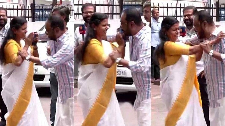കെട്ടിപ്പിടിക്കാന്‍ ശ്രമിച്ച് ചെറിയാന്‍ ഫിലിപ്പ്; തട്ടിമാറ്റി ബിന്ദുകൃഷ്ണ; വീണ്ടും ശ്രമം; വിഡിയോ വൈറല്‍
