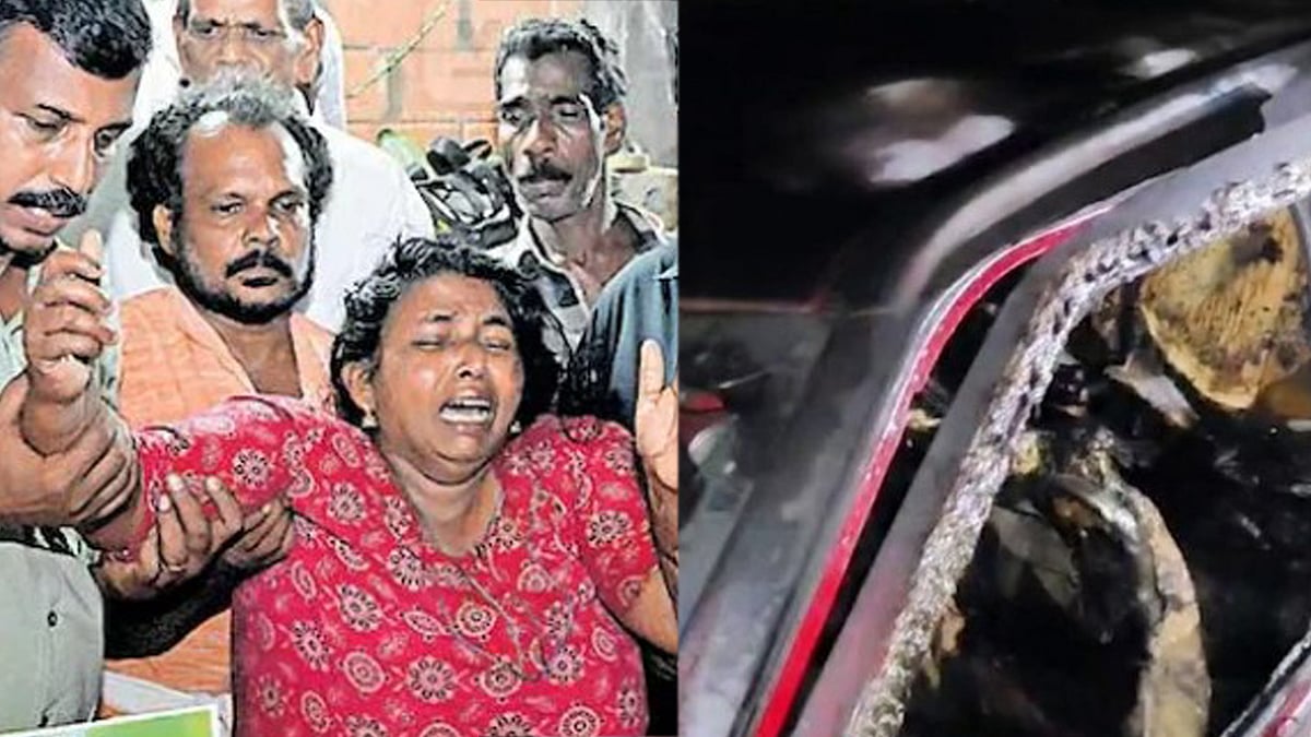 കാറിനുള്ളില്‍ പെട്രോള്‍,  കന്നാസുമായി പോകുന്ന സ്ത്രീ ആര്? ഗര്‍ഭിണി വെന്തുമരിച്ചതില്‍ സിസിടിവി ദൃശ്യം കേന്ദ്രീകരിച്ച് അന്വേഷണം