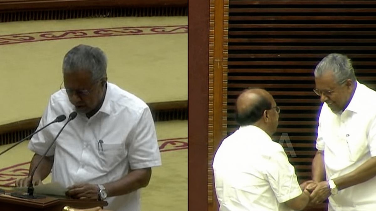 സുധാകരന് ചിരിച്ച് കൈകൊടുത്ത് പിണറായി; പേരിലെ 'മേനോൻ' ആവർത്തിച്ച് മുഖ്യമന്ത്രി വി ഡി സതീശൻ