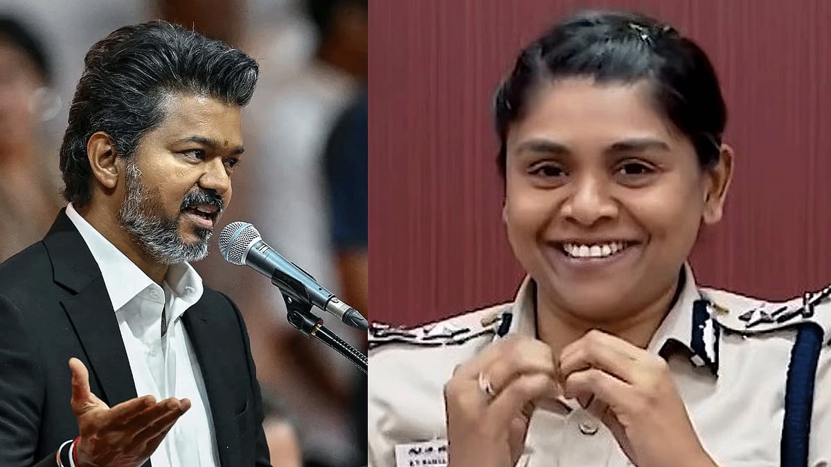 വാര്‍ത്താസമ്മേളനത്തിലെ കളിതമാശ; പൊലീസ് ഓഫീസറെ പിരിച്ചുവിട്ട് വിജയ്? എക്‌സില്‍ ചര്‍ച്ചകള്‍ക്ക് ചൂടേറുന്നു