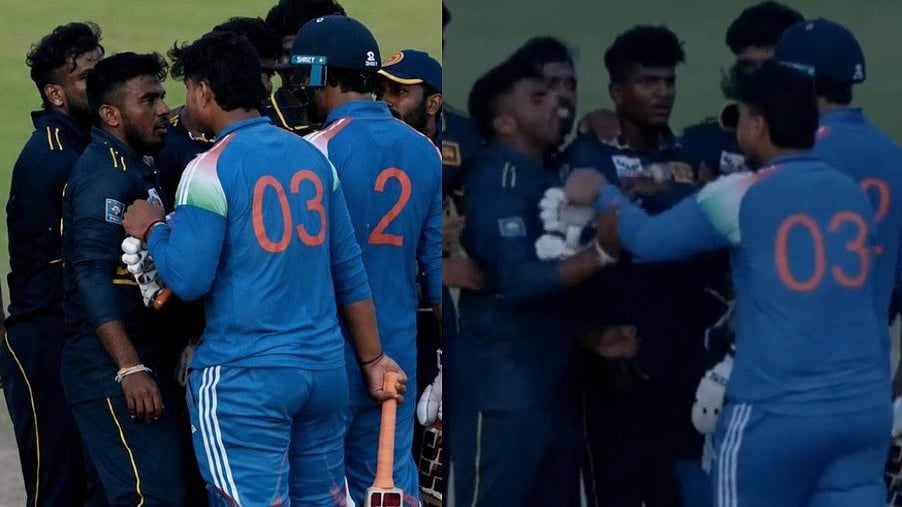 കളി തോറ്റു, കലിയടങ്ങാതെ  വൈഭവ്; ശ്രീലങ്കൻ താരവുമായി കയ്യാങ്കളി - വിഡിയോ 
