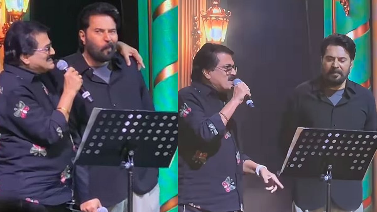 'ഞാനേ ഒരു ഉമ്മ തന്നോട്ടേ...' മമ്മൂട്ടിയോട് എംജി ശ്രീകുമാർ, 'പിച്ചകപ്പൂങ്കാവുകൾക്കുമപ്പുറം' പാടി ലെജൻഡ്സ്, വൈറലായി വിഡിയോ