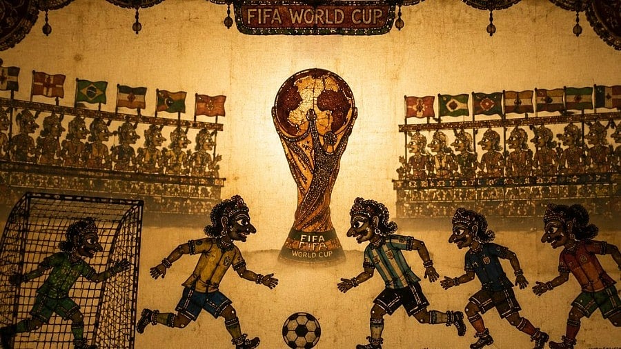 രാമനും രാവണനും ബദലായി മെസിയും റൊണാൾഡോയും; ഒറ്റപ്പാലത്തെ പാവക്കൂത്ത് പന്തലിൽ പന്തുരുളുന്നു