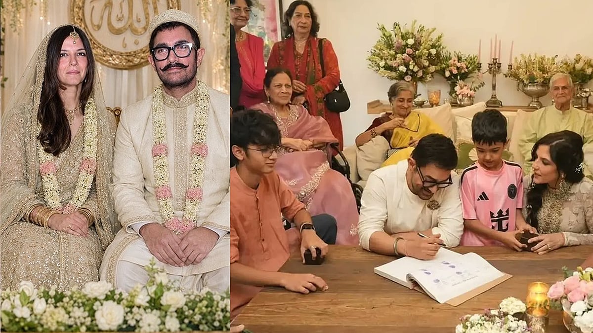 നാല് മക്കളും മുൻ ഭാര്യമാരും സാക്ഷി, ഇനി ​പുതിയ ജീവിതത്തിലേക്ക്; ആമിർ ഖാൻ വിവാഹിതനായി