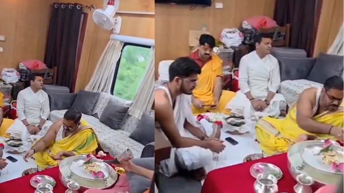 'ഓടുന്ന ട്രെയിനില്‍ പൂജ, പൂജാരിക്കൊപ്പം വെള്ള വസ്ത്രം ധരിച്ച് നിരവധി ഭക്തര്‍'; വൈറല്‍ വിഡിയോയില്‍ വിശദീകരണവുമായി റെയില്‍വേ- വിഡിയോ 