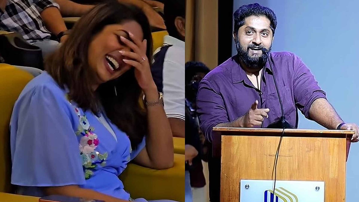 'ഞാന്‍ സിഎം ആയി സത്യപ്രതിജ്ഞ ചെയ്യുമ്പോള്‍ സാരിയുടുത്ത് നവ്യ ഉണ്ടാകണം'; ധ്യാന്റെ പ്രസംഗം കേട്ട് ചിരിടയക്കാനാകാതെ നടി