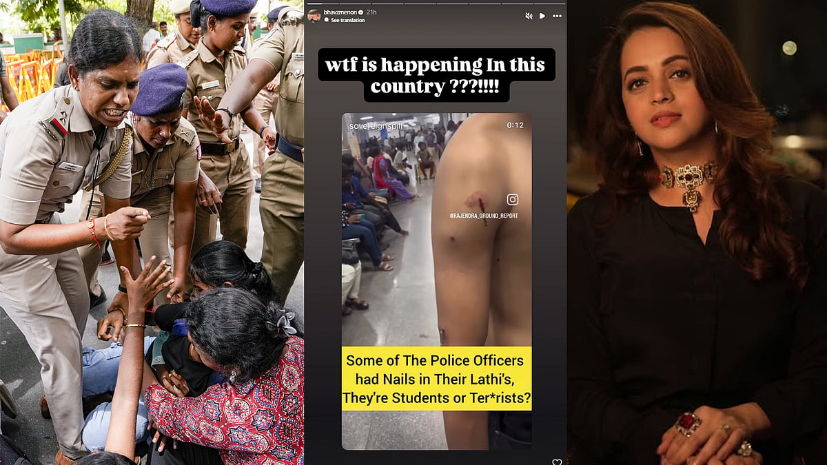 'ഹൃദയം തകരുന്നു, അവർ വിദ്യാർഥികളാണ്, രാജ്യദ്രോഹികൾ അല്ല'; വിദ്യാർഥികൾക്ക് പിന്തുണയുമായി ഭാവന