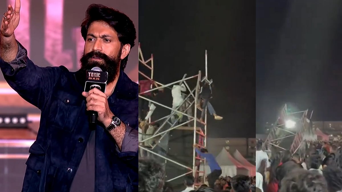'ടോക്സിക്' പ്രീ റിലീസ് ഇവന്റിനിടെ അപകടം; സ്പീക്കർ സിസ്റ്റം താഴേക്ക് വീണ് രണ്ട് പേർക്ക് പരിക്ക്, പ്രതികരിച്ച് യഷ്-- വിഡിയോ