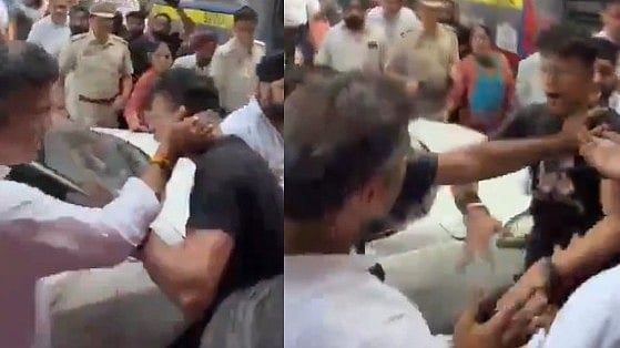 റോഡ് പരിശോധന റെക്കോർഡ് ചെയ്തു; യുവാവിന്റെ മുഖത്തടിച്ച് മന്ത്രി -VIDEO