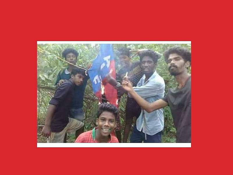 ഡിവൈഎഫ്‌ഐ പ്രവര്‍ത്തകര്‍ എഐവൈഎഫ് പതാക കത്തിക്കുന്ന ദൃശ്യങ്ങള്‍ സാമൂഹ്യ മാധ്യമങ്ങളില്‍ വ്യാപകമായി പ്രചരിക്കുന്നു