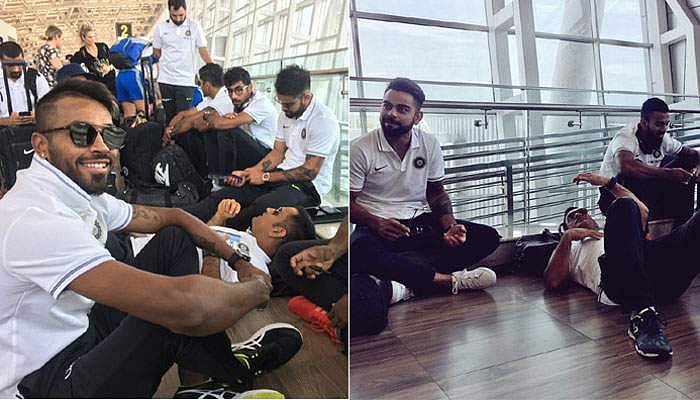 എത്ര കൂളാണ് ധോനി? എയര്‍പോര്‍ട്ടിലെ തറയില്‍ കിടക്കുന്ന ഫോട്ടോ കണ്ടിട്ട് പറയണം