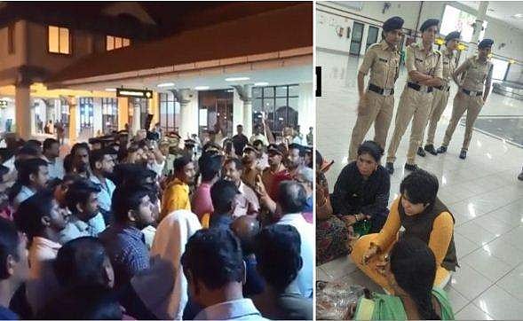 വിമാനത്താവളത്തിലെ പ്രതിഷേധം : 250 പേര്‍ക്കെതിരെ കേസ് ; മതവികാരം വ്രണപ്പെടുത്തിയെന്ന് തൃപ്തിക്കെതിരെ പരാതി