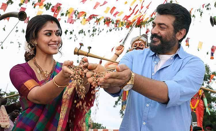 പട്ടുസാരിയുടുത്ത് അതിസുന്ദരിയായി തലയുടെ ഭാര്യ തലൈവി: നയന്‍സിന്റെയും അജിത്തിന്റെയും കിടിലന്‍ ലുക്ക്