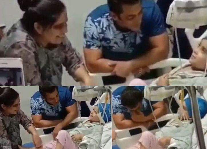 കാൻസർക്കിടക്കയില്‍ കുഞ്ഞാരാധകന്റെ കണ്ണീരൊപ്പാന്‍ സല്‍മാന്‍ എത്തി; വീഡിയോ വൈറല്‍