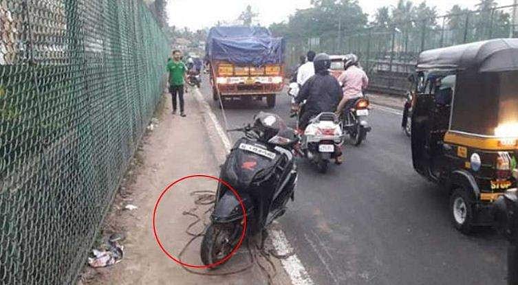 മുന്നില്‍ പോയ ലോറിയില്‍ നിന്ന് കയര്‍ അഴിഞ്ഞ് റോഡില്‍ വീണു; സ്‌കൂട്ടര്‍ യാത്രികയ്ക്ക് ദാരുണാന്ത്യം 