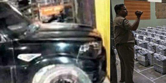 വോട്ടിങ് യന്ത്രം സൂക്ഷിച്ച കേന്ദ്രത്തിലേക്ക് കാറിടിച്ച് കയറ്റാന്‍ ശ്രമം; രണ്ട്‌പേര്‍ അറസ്റ്റില്‍