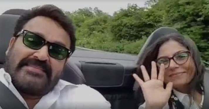 ലണ്ടനില്‍ ഡ്രാമയുടെ ഷൂട്ടിങ് തകര്‍ക്കുകയാണ്; ചീറിപ്പായുന്ന കാറില്‍ ആശാ ശരത്തിനൊപ്പം മോഹന്‍ലാല്‍