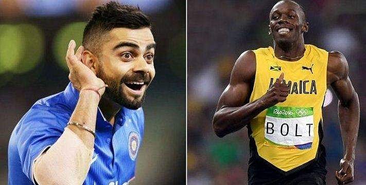 ആ ക്രിക്കറ്റ് താരം ആരാണ്? കോഹ് ലിയും ബോള്‍ട്ടും ആകാംക്ഷ നിറച്ചതോടെ ആരാധകര്‍ ആളെ കണ്ടെത്തി