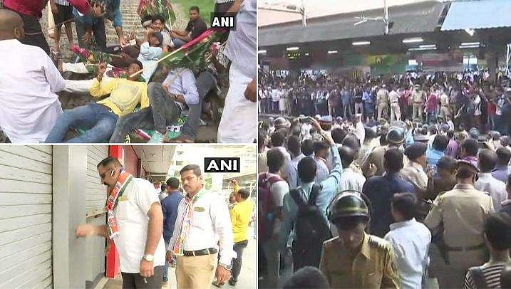 പ്രതിപക്ഷത്തിന്റെ ശക്തിപ്രകടനമായി ഭാരത് ബന്ദ്; ജനജീവിതം താറുമാറായി, ഗതാഗത തടസം