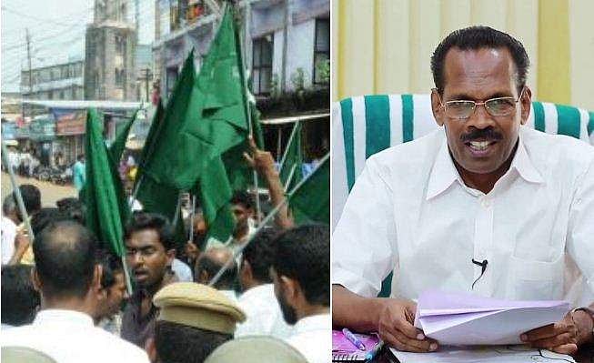 മന്ത്രി ദുരിതാശ്വാസഫണ്ട് ശേഖരിക്കുന്നതിനിടെ പ്രതിഷേധവുമായി യൂത്ത് ലീഗ്; പ്രതിഷേധക്കാരെ അറസ്റ്റ് ചെയ്തുനീക്കി