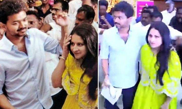 ആരാധകന്റെ മകളുടെ വിവാഹത്തില്‍ പങ്കെടുക്കാന്‍ സംഗീതയുടെ കൈപിടിച്ച് വിജയ് എത്തി; വീഡിയോ വൈറല്‍
