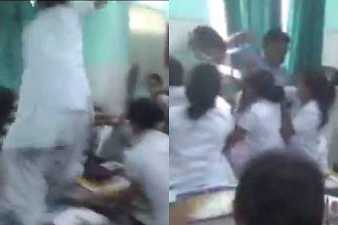 ഡ്യൂട്ടിക്കിടെ ട്രയിനി നഴ്സിന് ലൈംഗികാതിക്രമം; ഡോക്ടറെ ചെരുപ്പൂരി പൊതിരെ തല്ലി നഴ്സുമാര് (വീഡിയോ)