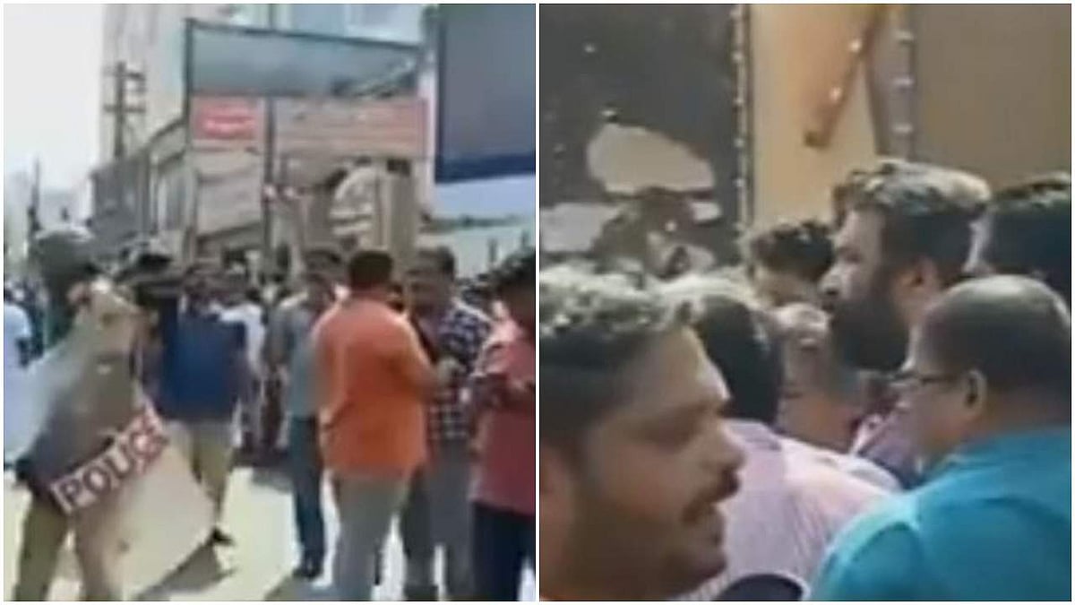 സെക്രട്ടേറിയേറ്റിന് മുന്‍പില്‍ പോര്‍വിളിയുമായി സിപിഎം, ബിജെപി പ്രവര്‍ത്തകര്‍ മുഖാമുഖം; കല്ലേറ്; ജലപീരങ്കി