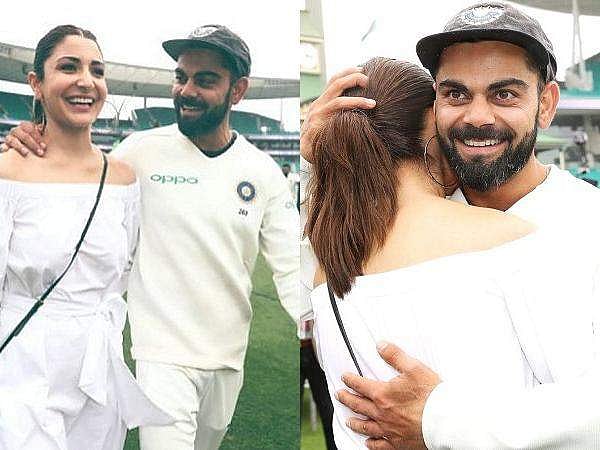 അനുഷ്‌ക കുറിച്ചു 'വന്നു, കീഴടക്കി'; ഭാര്യയെ ആലിംഗനം ചെയ്തും കൈകോര്‍ത്ത് മൈതാനത്ത് നടന്നും കോഹ്‌ലിയുടെ വിജയാഘോഷം