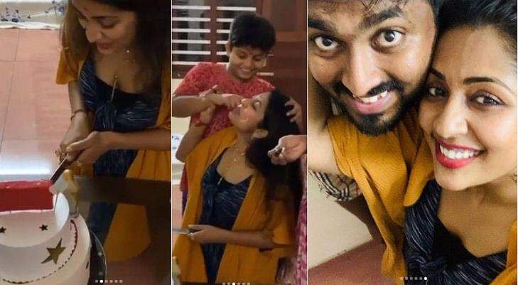 നവ്യയ്ക്ക് സര്‍പ്രൈസ് നല്‍കാന്‍ ദുബായില്‍ നിന്ന് എത്തി കണ്ണന്‍; കളറായി പിറന്നാള്‍ ആഘോഷം; വിഡിയോ