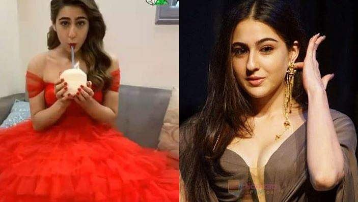 ഇളനീരും ചുവന്ന ഗൗണും: സുന്ദരിയായി സാറാ അലി ഖാന്‍, ഏറ്റെടുത്ത് സോഷ്യല്‍ മീഡിയ