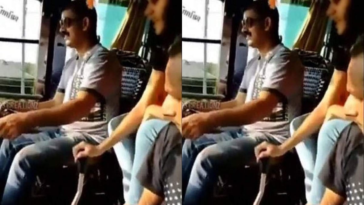 ഡ്രൈവിങ് സീറ്റിൽ യുവാവ്, ഗിയർ മാറ്റാൻ പെൺകുട്ടികൾ; വീഡിയോ വൈറൽ, ലൈസൻസ് സസ്പെൻഡ് ചെയ്തു