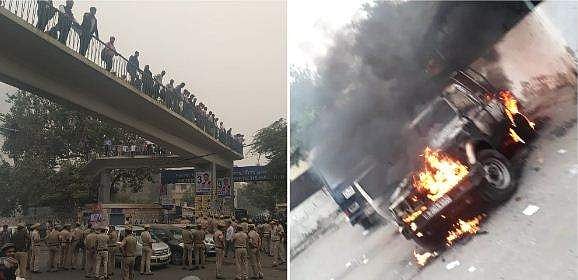 കോടതി വളപ്പില്‍ അഭിഭാഷകരും പൊലീസും ഏറ്റുമുട്ടി; വെടിവയ്പ്പ്, വാഹനങ്ങള്‍ കത്തിച്ചു