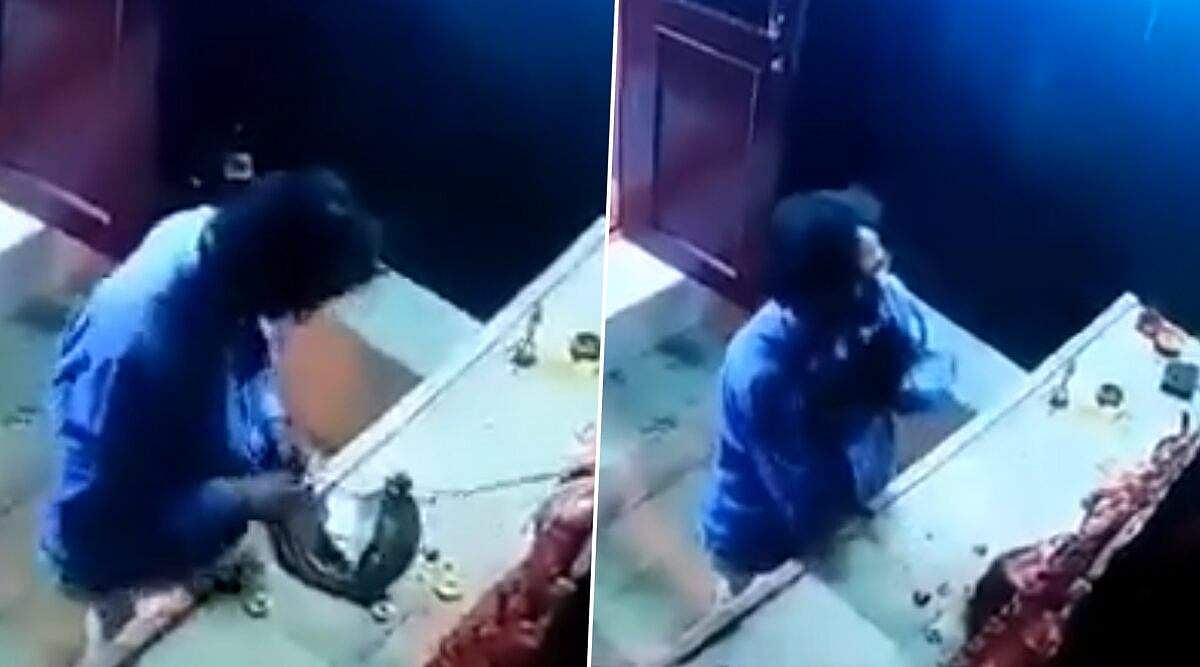 മോഷണത്തിന് മുന്‍പായി ദൈവപ്രാര്‍ത്ഥന; വിഗ്രഹത്തിന്റെ കിരീടം അടിച്ചുമാറ്റി; വീഡിയോ