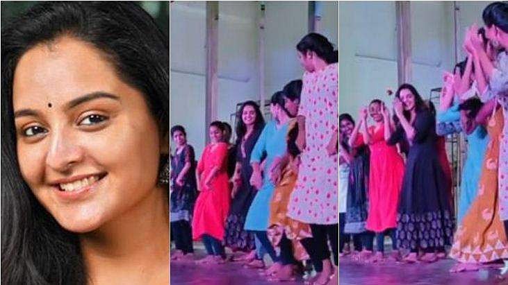 'കണ്ണാടിക്കൂടും കൂട്ടി...' കോളജ് വിദ്യാർഥിനികൾക്കൊപ്പം ചുവടുവച്ച് മഞ്ജുവും; വൈറലായി വിഡിയോ 