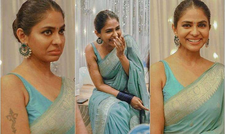 'ഇത് 20 വര്‍ഷം മുമ്പത്തെ സാരി, ആദ്യത്തെ ശമ്പളത്തില്‍ നിന്ന് സമ്പാദിച്ചത്'; പൂര്‍ണിമയുടെ അക്വാ ഗ്രീന്‍ സാരി ഹിറ്റ്, ചിത്രങ്ങള്‍ 