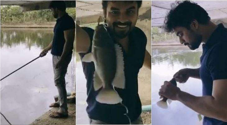 ചൂണ്ടയിട്ട് മീന്‍പിടിച്ച് ടൊവിനോ; ഇപ്പോഴത്തെ സാഹചര്യത്തില്‍ ഒരു കൈത്തൊഴില്‍ എന്തുകൊണ്ടും നല്ലതാണെന്ന് ആരാധകര്‍; വിഡിയോ