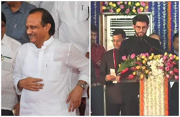 ഒരു മാസത്തിനിടെ രണ്ടാമതും ഉപമുഖ്യമന്ത്രി: അജിത് പവാര്‍ സത്യപ്രതിജ്ഞ ചെയ്തു; ആദിത്യയും മന്ത്രിസഭയില്‍,പുതിയതായി 36 അംഗങ്ങള്‍