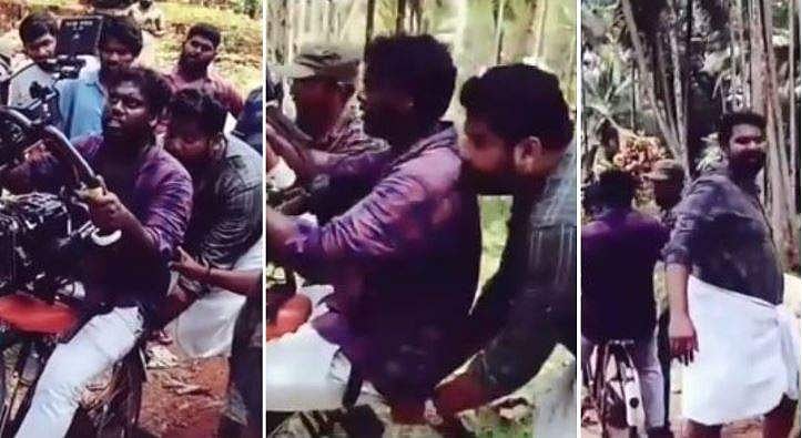 ക്യാമറാമാനെ ഇരുത്തി സൈക്കിള്‍ തള്ളി ജോജു; വൈറലായി ജോസഫ് ലൊക്കേഷനില്‍ നിന്നുള്ള വീഡിയോ