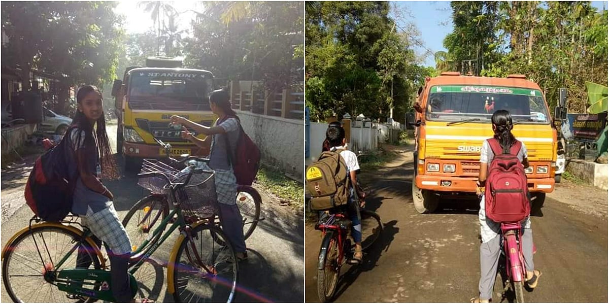 അങ്കമാലീലെ പെണ്പിള്ളേരെ കണ്ട്ക്ക? സ്കൂള് സമയത്ത് നിയമം തെറ്റിച്ച് സര്വീസ് നടത്തിയ ടിപ്പര് ലോറികള് നടുറോഡില് തടഞ്ഞ് പെണ്കുട്ടികള്