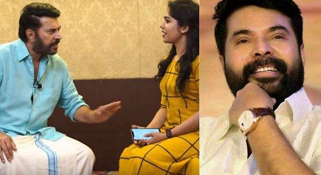'ധൈര്യമായിട്ട് ഇരിക്ക്, ഞാന്‍ പിടിച്ച് തിന്നില്ല'; പേടിച്ചിരുന്ന അവതാരകയുടെ കൈയില്‍ തട്ടി ആശ്വസിപ്പിച്ച് മമ്മൂട്ടി; വീഡിയോ വൈറല്‍