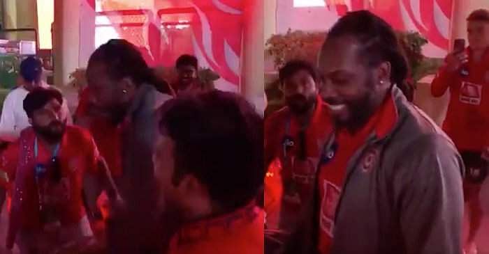 ഡോലിന്റെ താളത്തിനൊപ്പം യൂനിവേഴ്‌സ് ബോസിന്റെ നൃത്തം; ഗെയ്‌ലിന്റെ വിജയാഘോഷം (വീഡിയോ) 