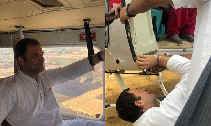 പ്രചാരണത്തിനിടെ ഹെലികോപ്റ്ററിന് തകരാർ; പ്രശ്നം പരിഹരിക്കാനിറങ്ങി രാ​ഹുൽ ഗാന്ധി
